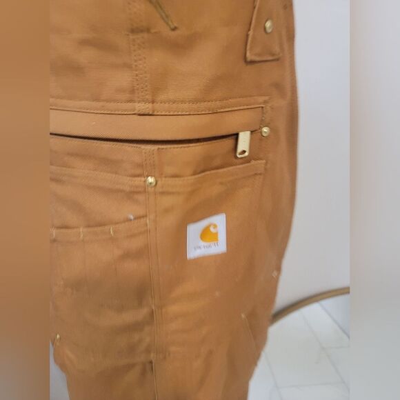 Carhartt RO1-M Duck Bib Men's Overalls Relaxed Fit Unlined (32*34) Brown - Picture 3 of 9